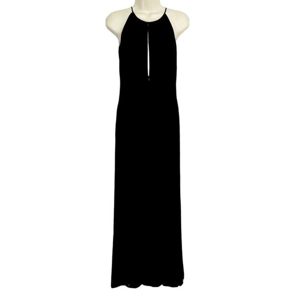 Tahari Womens 2 Zipper Keyhole Front Solid Black Sleeveless Sheath Dress Gown - Picture 10 of 10